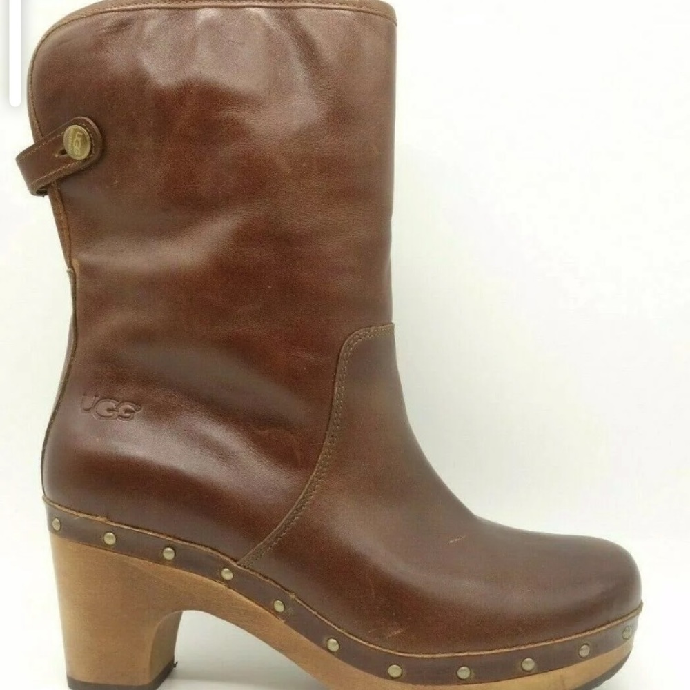 Ugg Brown Leather  Women's 7 clog
